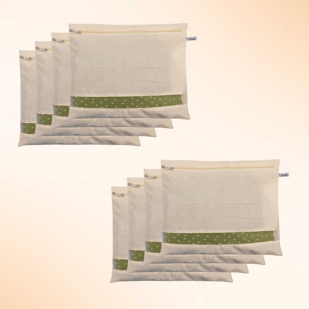 Nihar Cotton Saree Cover with Zip, Pocket & Window