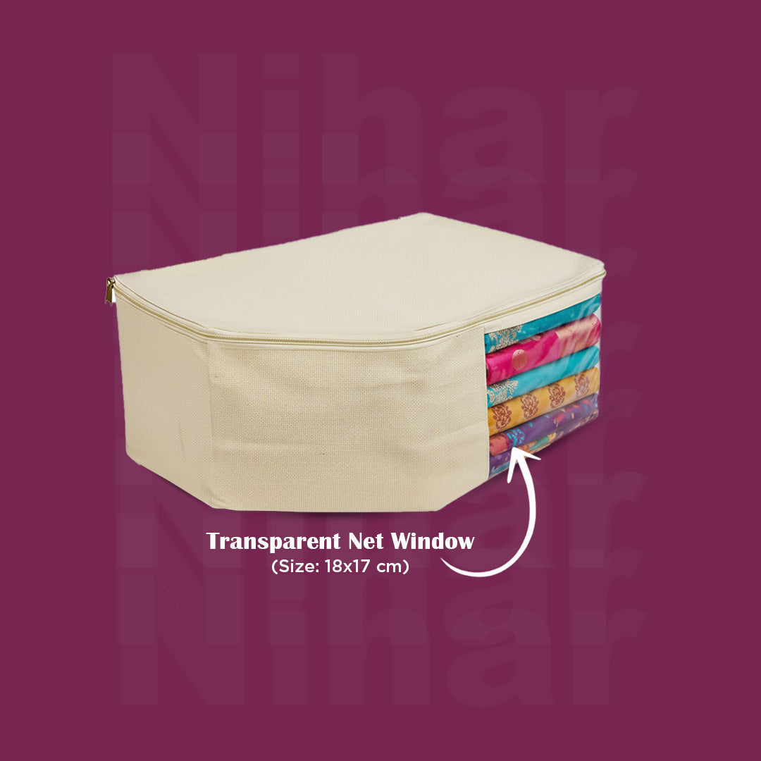 Cotton Canvas Blouse Organizer – Set of 3 | 38×25×17 cm | Cotton Canvas | Foldable | For Blouses & Garments