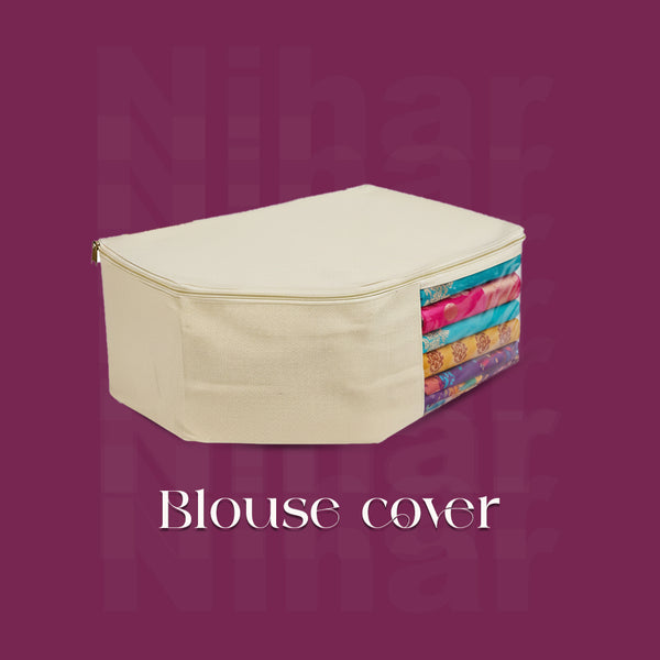 Cotton Canvas Blouse Organizer – Set of 3 | 38×25×17 cm | Cotton Canvas | Foldable | For Blouses & Garments