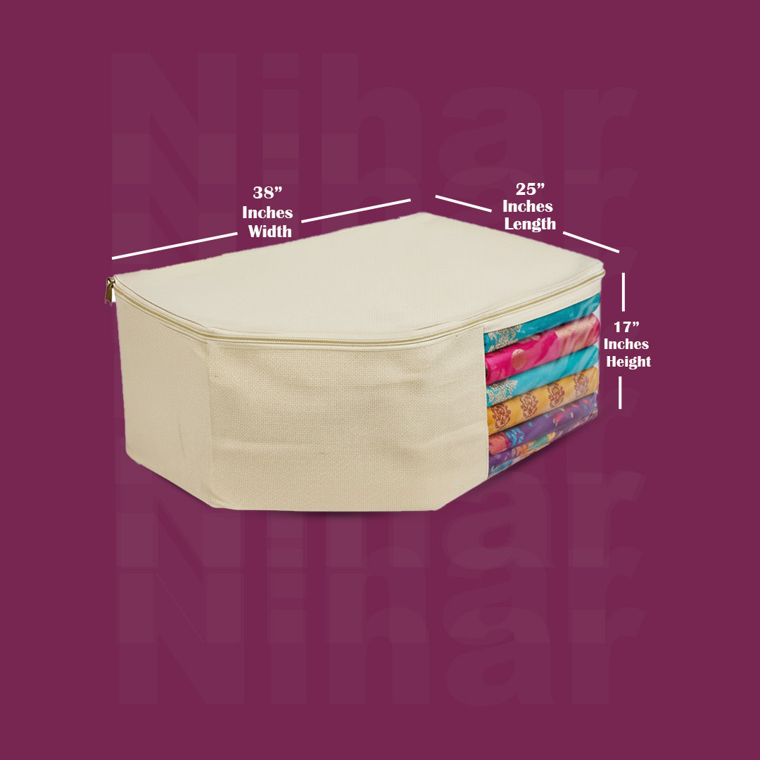 Cotton Canvas Blouse Organizer – Set of 3 | 38×25×17 cm | Cotton Canvas | Foldable | For Blouses & Garments