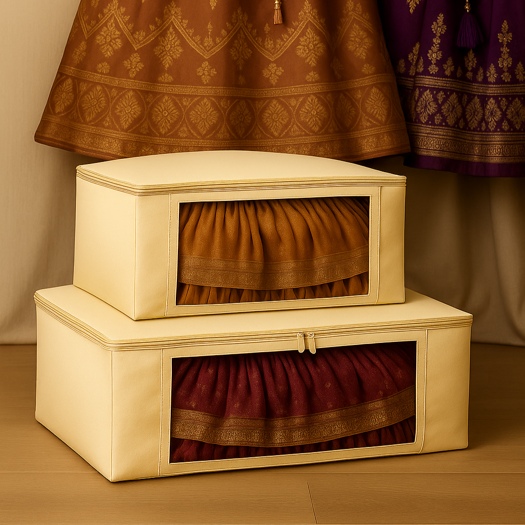 Nihar Premium Lehenga Cover Box with Zip & Transparent Window