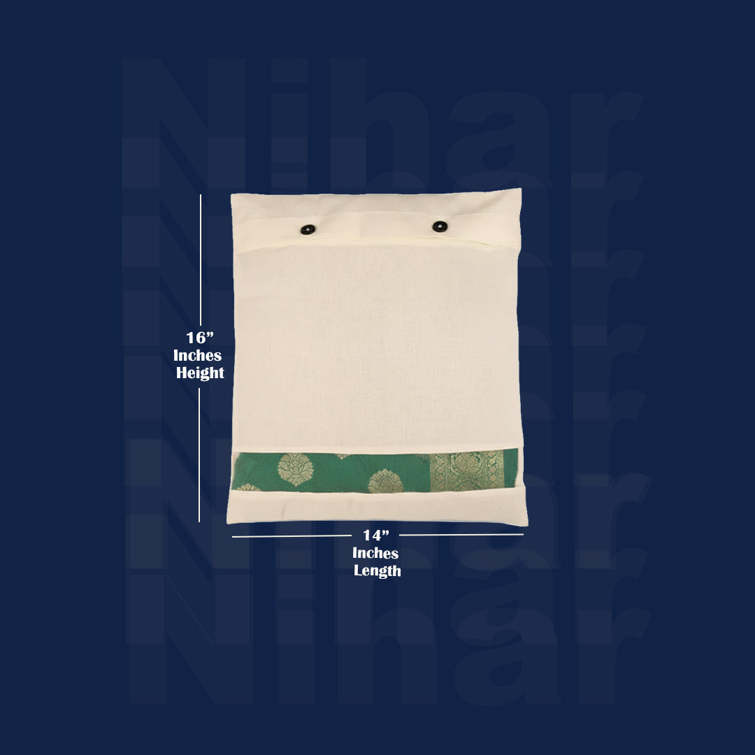 Cotton Saree Storage Cover – Set of 8 | Transparent Window | No Zip | Beige