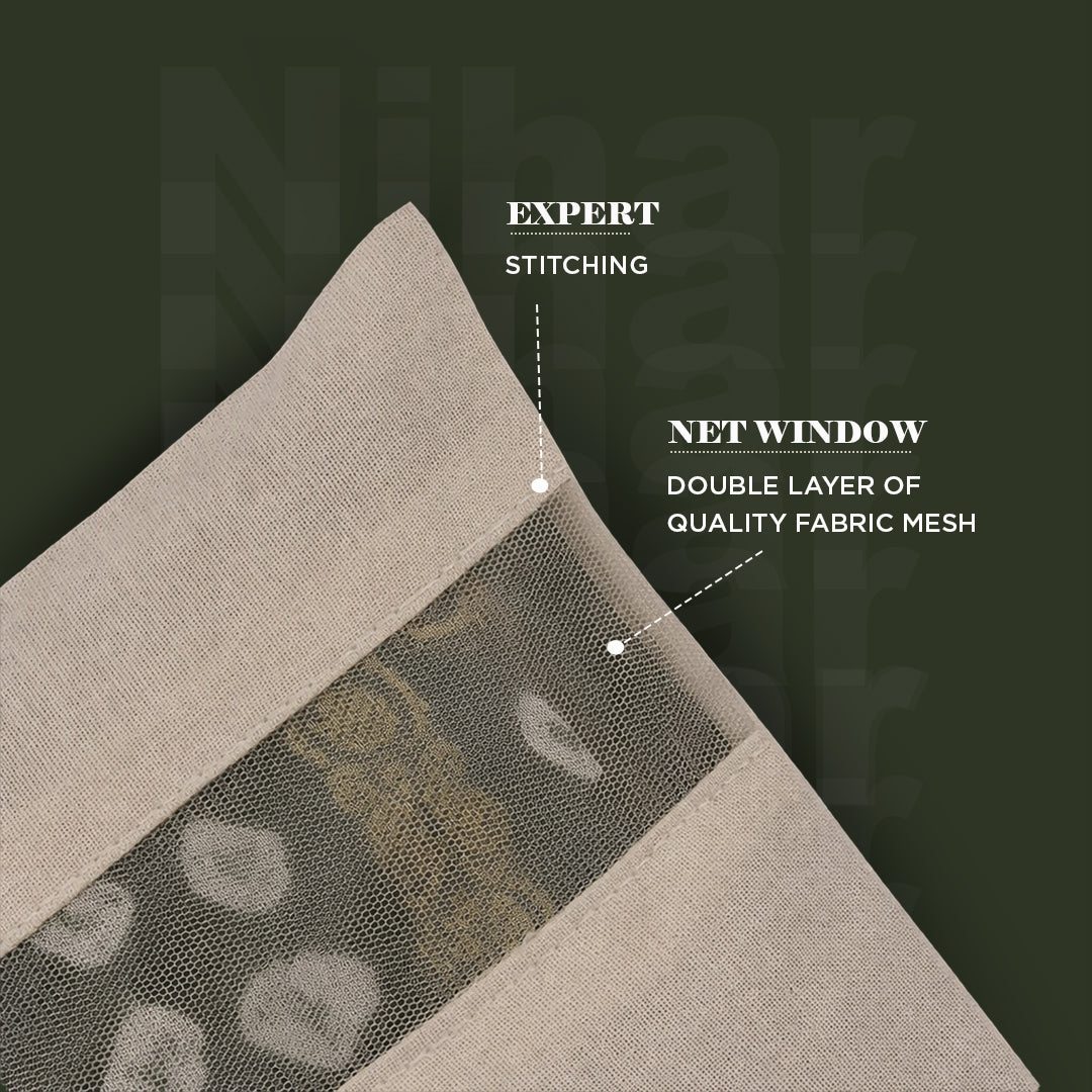 Cotton Saree Storage Bag – Set of 24 | 16×14 Inches | Zip Closure | Transparent Window | Beige