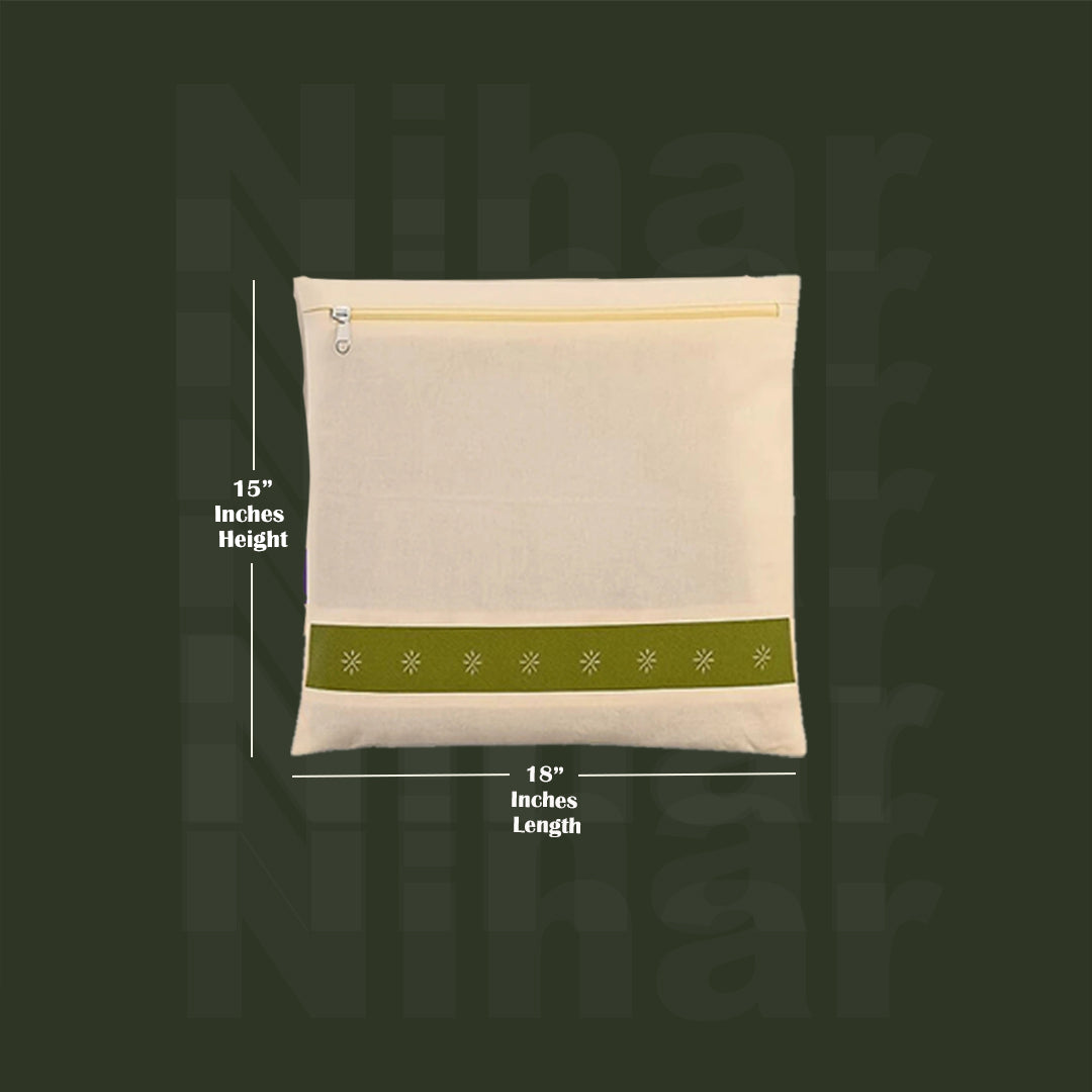Cotton Saree Storage Bag – Set of 5 | 18×15 Inches | Zip Closure | Transparent Window | Beige